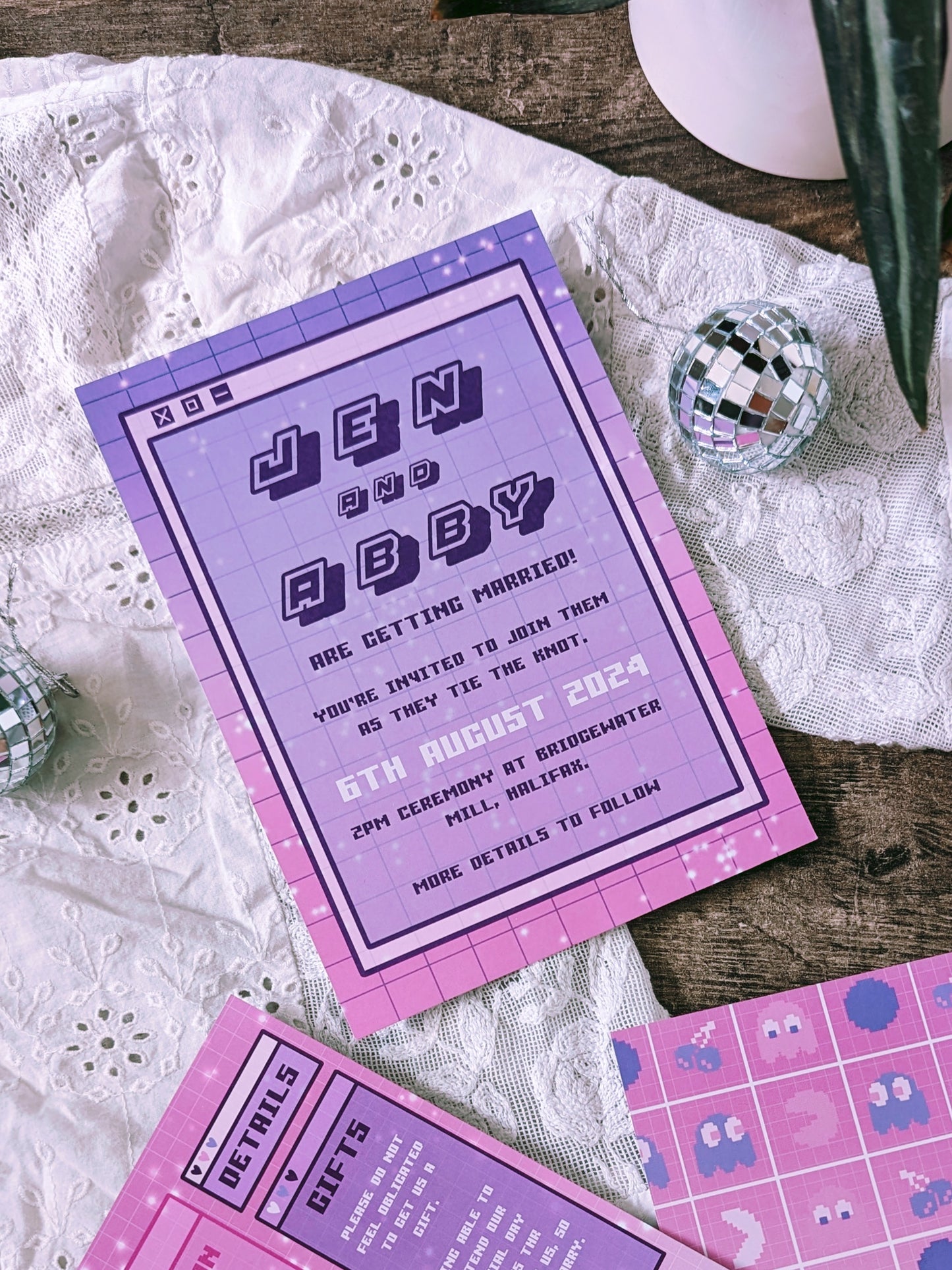 Retro Gamer Set / Fun, retro, game lover / Wedding Invitation Only